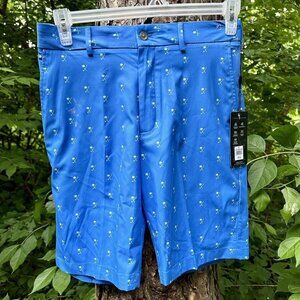 Walter Hagen Men's Perfect 11 Golf Shorts Palm Clubs Print Shorts Sea Blue SZ 30